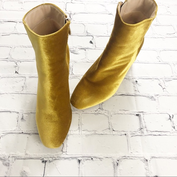 gold velvet boots